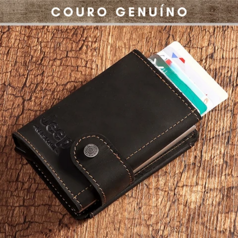 Carteira Jeep em Couro Genuíno Original Card Holder (Cód. 2109202155GS)