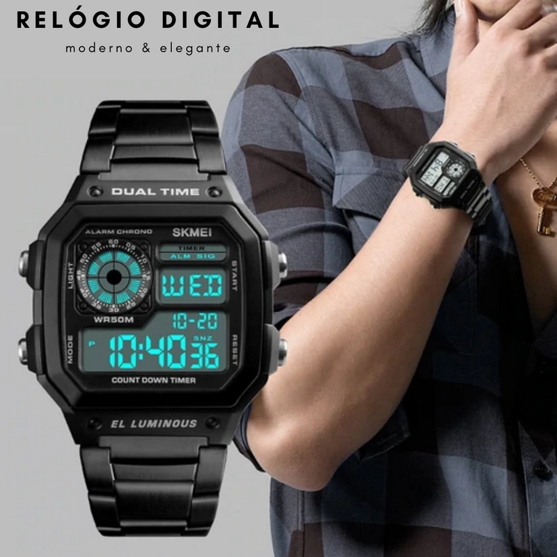 Relógio Digital Sport Casual Retrô Moda Men (Cód. 242894206GS)