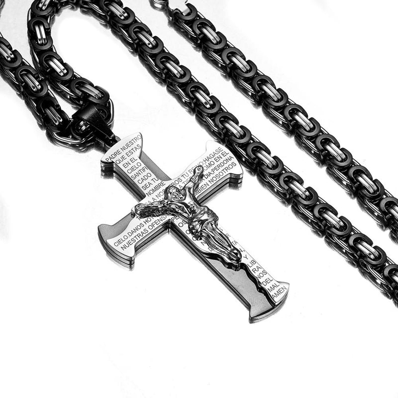 Corrente com Pingente Crucifixo Gravado Pai Nosso (Cód. 917231351GS)