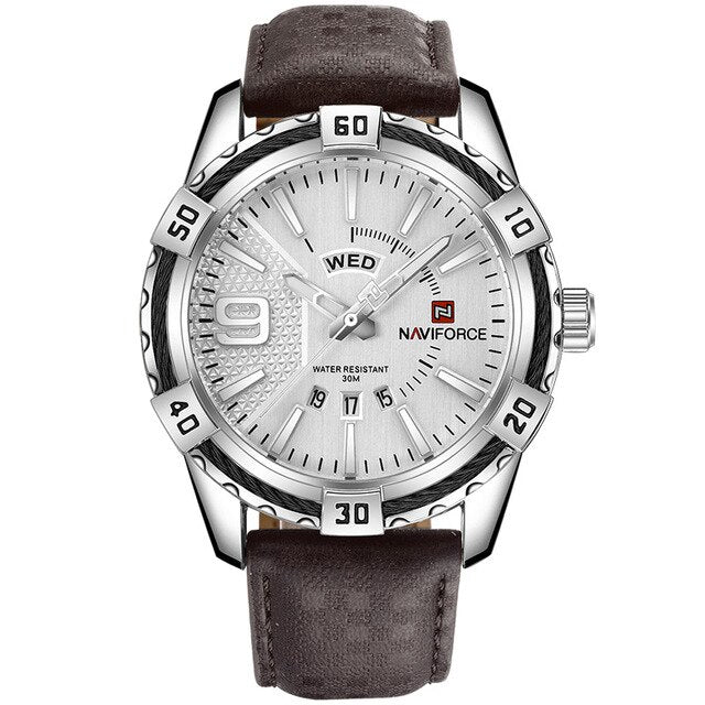 Relógio Confidence Sport Fino Naviforce Pulseira em Couro (Cód. 341432020GS)