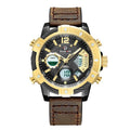 Relógio Masculino Golden Hour Digital Led Pulseira em Couro 2021 (Cód. 12062020GS)