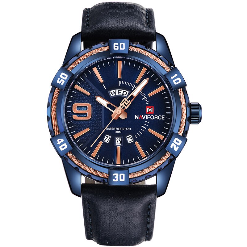 Relógio Confidence Sport Fino Naviforce Pulseira em Couro (Cód. 341432020GS)