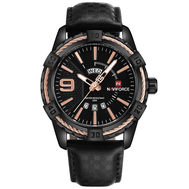 Relógio Confidence Sport Fino Naviforce Pulseira em Couro (Cód. 341432020GS)