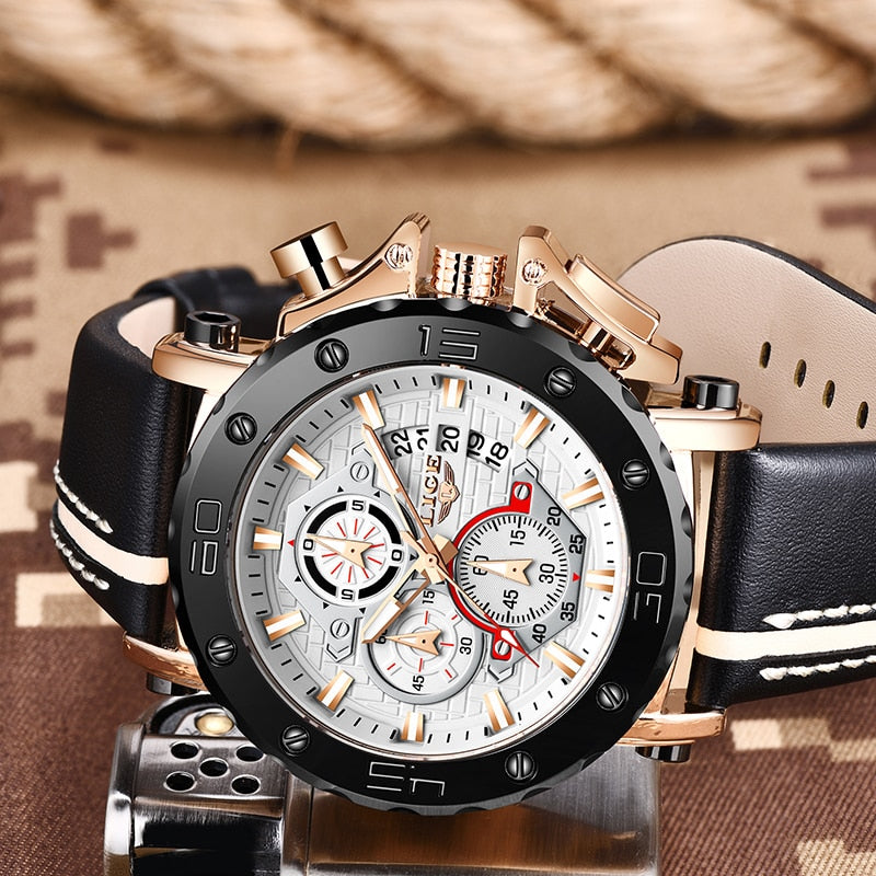 Relógio Masculino Lige Militar Perfect Pulseira em Couro (Cód. 351432021GS)