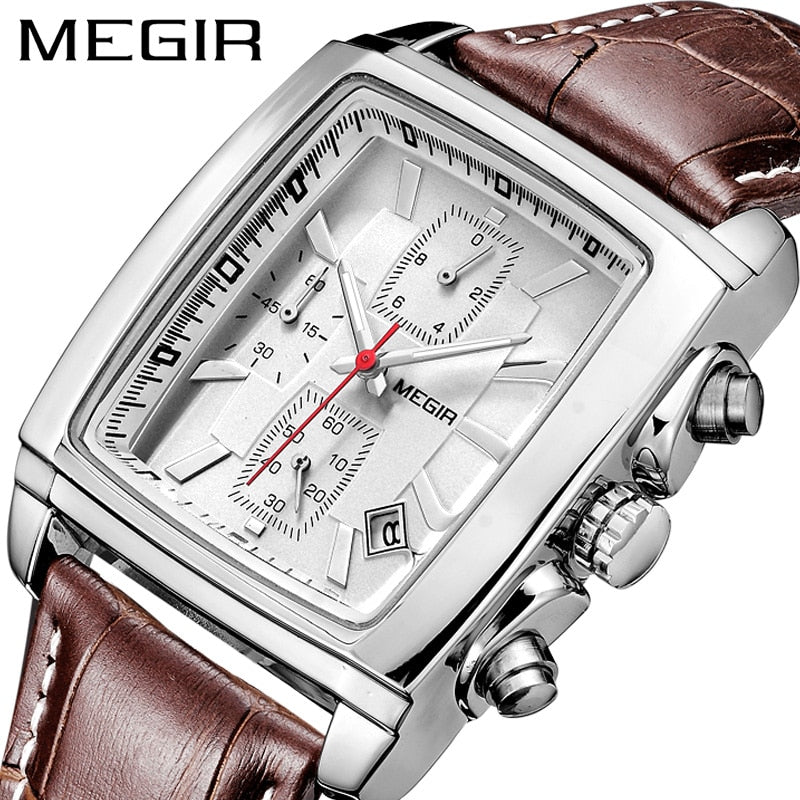 Relógio Masculino Quartz Megir Pulseira em Couro 2021 (cód. 104252021GS)